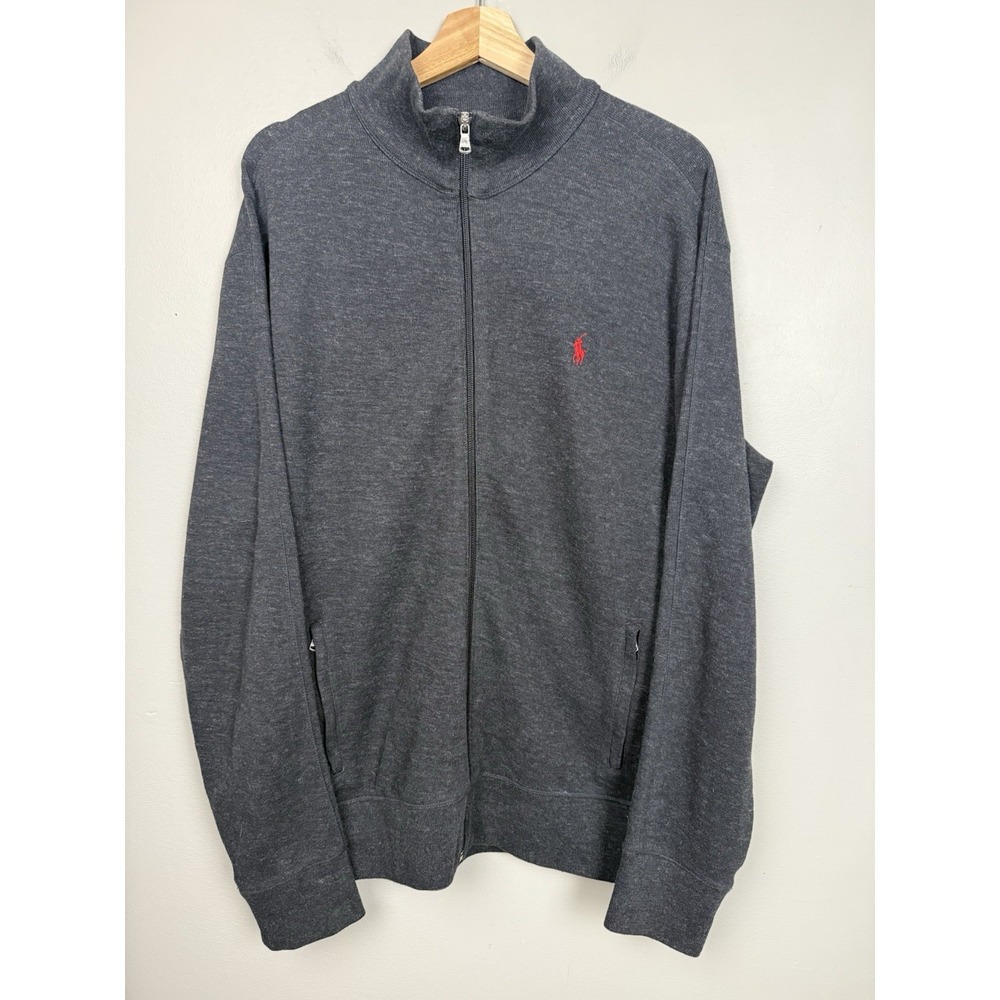 Polo Ralph Lauren Performance Full Zip Knit Jacket Mock Neck XL Classic Prep